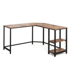 Eckschreibtisch Vintage BONITA mit Regal 138 x 138 x 75 cm