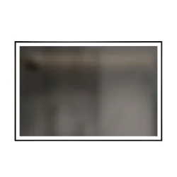 LED Wandspiegel 110 x 75 cm schwarz
