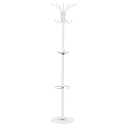 Kleiderständer mit Schirmhalter weiss