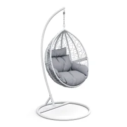 Hängesessel mit Gestell PANAMA weiss/grau
