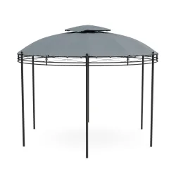 Dach Gartenpavillon LED ROYAL rund grau