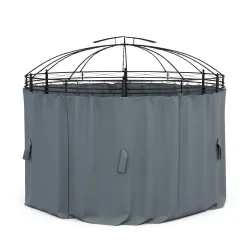 Seitenwände Gartenpavillon LED ROYAL rund grau