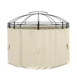 Seitenwände Gartenpavillon LED ROYAL rund beige