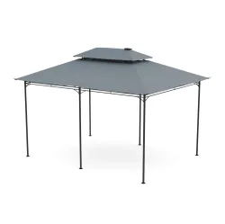 Dach Gartenpavillon LED ROYAL 4 x 3 m grau