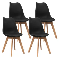 Esszimmerstuhl AMELIA 4er Set schwarz