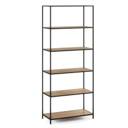 Bücherregal SEAFORD 77 x 185 cm braun/schwarz