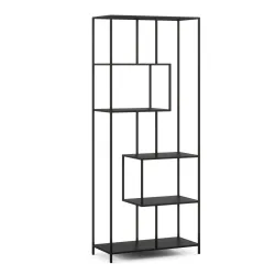 Bücherregal SEAFORD 77 x 185 cm schwarz