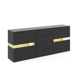 Sideboard LED TANA 177 x 72 cm schwarz