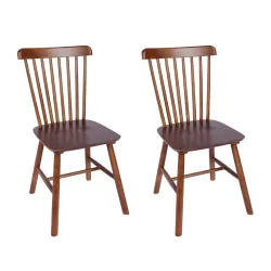 Esszimmerstuhl Holz YOSHI 2er Set dunkelbraun