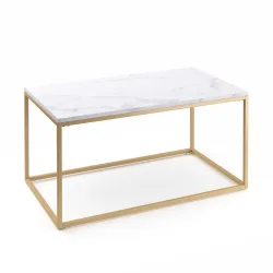 Beistelltisch ZARA 80 x 45 x 40 cm weiss/gold
