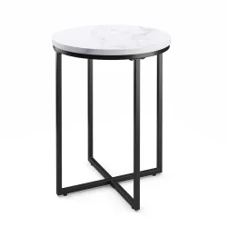 Beistelltisch ESRA rund 40 x 50 cm weiss/schwarz
