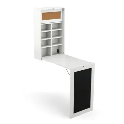 Wandklapptisch GRETA 95 x 50 x 156 cm weiss/schwarz