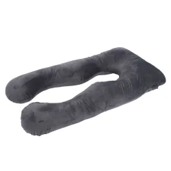 Schwangerschaftskissen Stillkissen U-Form 140 x 70 cm anthrazit