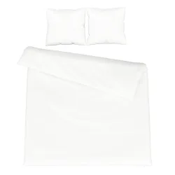 Bettwäsche 3-teilig 65 x 65 cm + 200 x 210 cm weiss