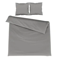 Bettwäsche 3-teilig 65 x 65 cm + 200 x 210 cm anthrazit