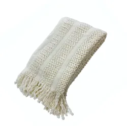 Kuscheldecke DREW 130 x 170 cm weiss