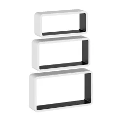 Wandregal NOVA 3er Set weiss/schwarz