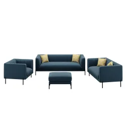 Sofa Set Samt ATTILA blau