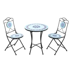 Bistroset MOSAIK 3-teilig blau