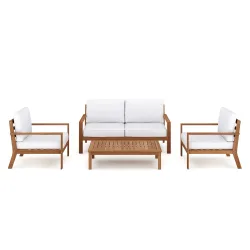 Lounge Holz BIBIONE natur/weiss