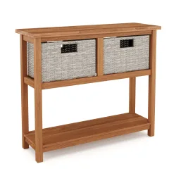Konsolentisch Holz mit Korbschubladen CURACAO