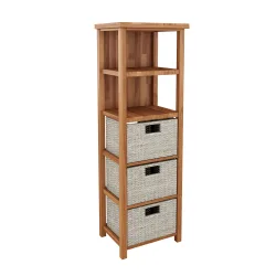Regal Holz mit Korbschubladen TRIESTE