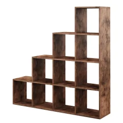 Treppenregal Raumteiler Vintage BONITA 10 Fächer 130 x 130 cm