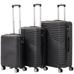 Reisekoffer Hartschalenkoffer NIA 3er Set schwarz