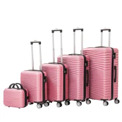 Reisekoffer Hartschalenkoffer NIA 5er Set rosa