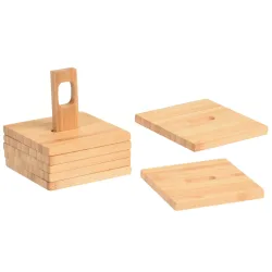 Glasuntersetzer Bambus Set 7-teilig