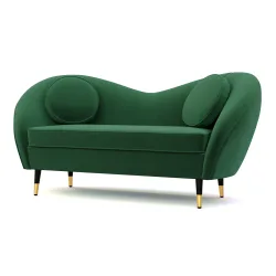 Sofa Samt DAPHNE 2-Sitzer dunkelgrün