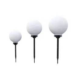 LED Solarlampe rund Set 3-teilig 20 / 25 / 30 cm