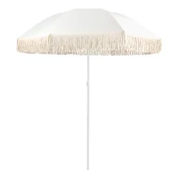 Sonnenschirm Strandschirm SEA mit Fransen 160 cm beige