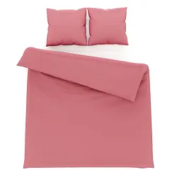 Bettwäsche 3-teilig 65 x 65 cm + 200 x 210 cm altrosa