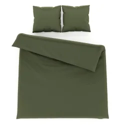 Bettwäsche 3-teilig 65 x 65 cm + 200 x 210 cm olive