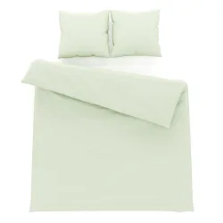 Bettwäsche 3-teilig 65 x 65 cm + 200 x 210 cm lindengrün