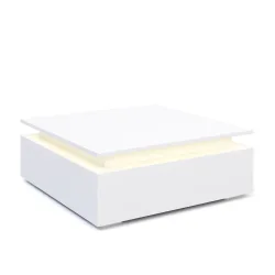 Beistelltisch LED MIRENA 75 x 75 x 29 cm weiss