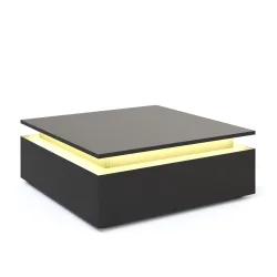 Beistelltisch LED MIRENA 75 x 75 x 29 cm schwarz