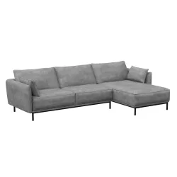 undefined, Ecksofa Leder ELVIS rechts grau