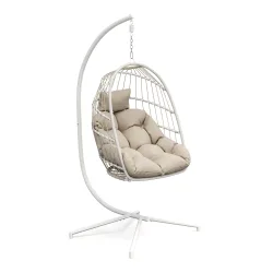 Hängesessel mit Gestell PERU weiss/beige