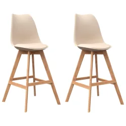 undefined, Barhocker AMELIA 2er Set beige