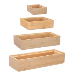 undefined, Aufbewahrungsbox Set Bambus 4-teilig