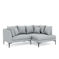 Ecksofa JOEY rechts hellgrau