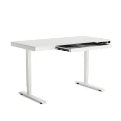 Stehpult elektrisch mit Schublade weiss 120 x 60 cm