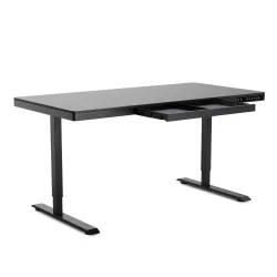 Stehpult elektrisch mit Schublade schwarz 140 x 70 cm