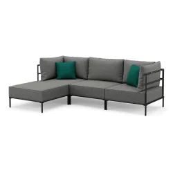 Ecksofa ETHAN 3-Sitzer hellgrau
