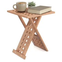 Beistelltisch Holz SILVIO klappbar 33 x 33 x 41 cm natur