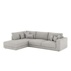 Ecksofa Cord TARJA links hellgrau