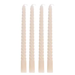 Kerzen gedreht 29 cm weiss 4er Set