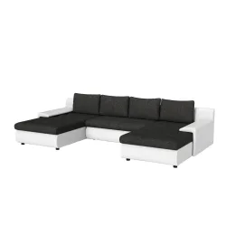 Sofa mit Schlaffunktion CARLOS II U-Form anthrazit/weiss